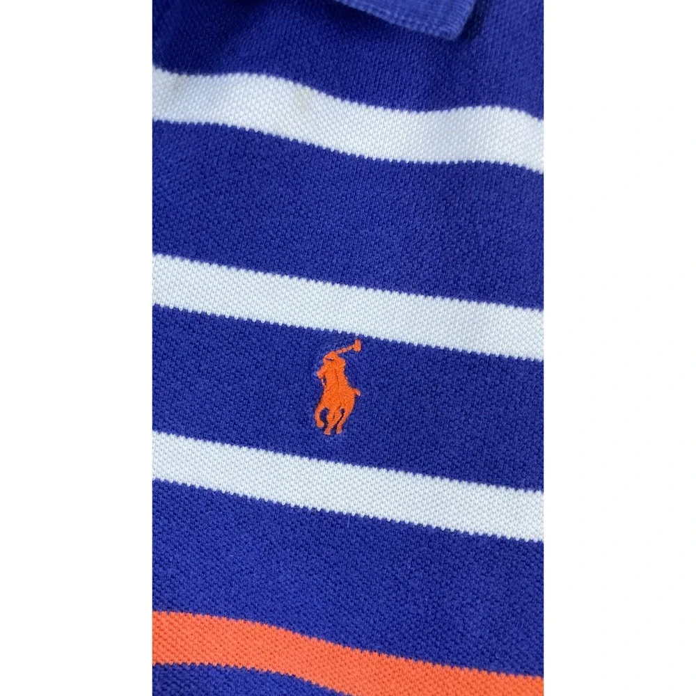 Polo Ralph Lauren Polo Shirt Mens S Blue White Striped Excellent Short Sleeve